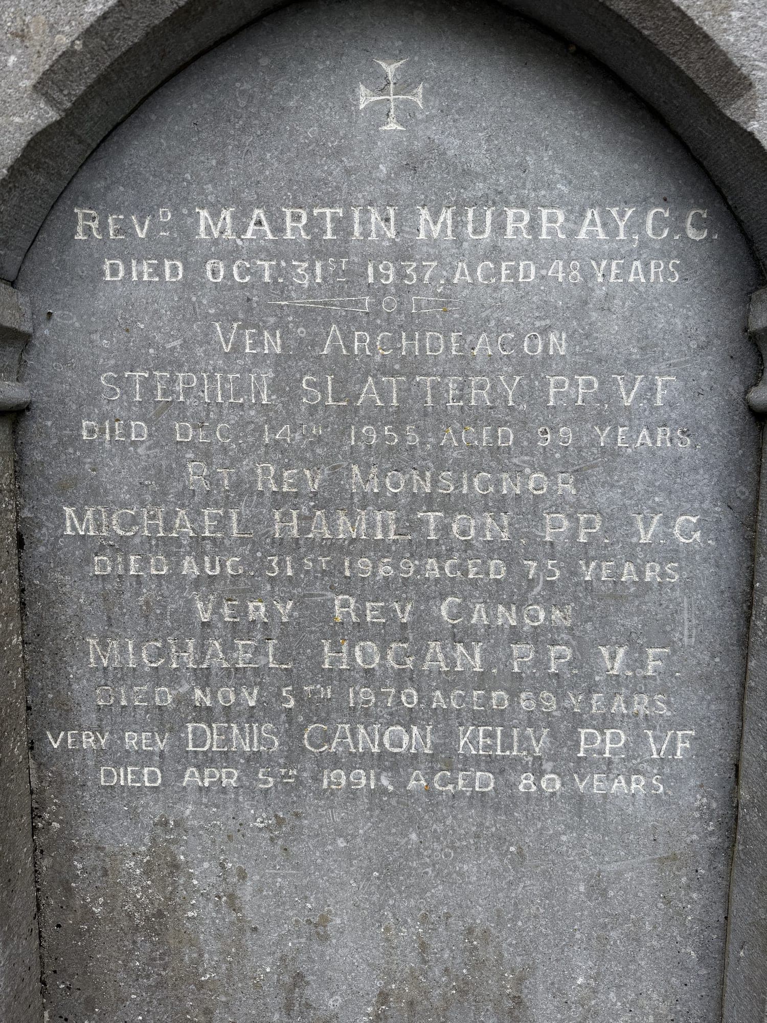 Headstone of Very Rev. Denis Canon Kelly